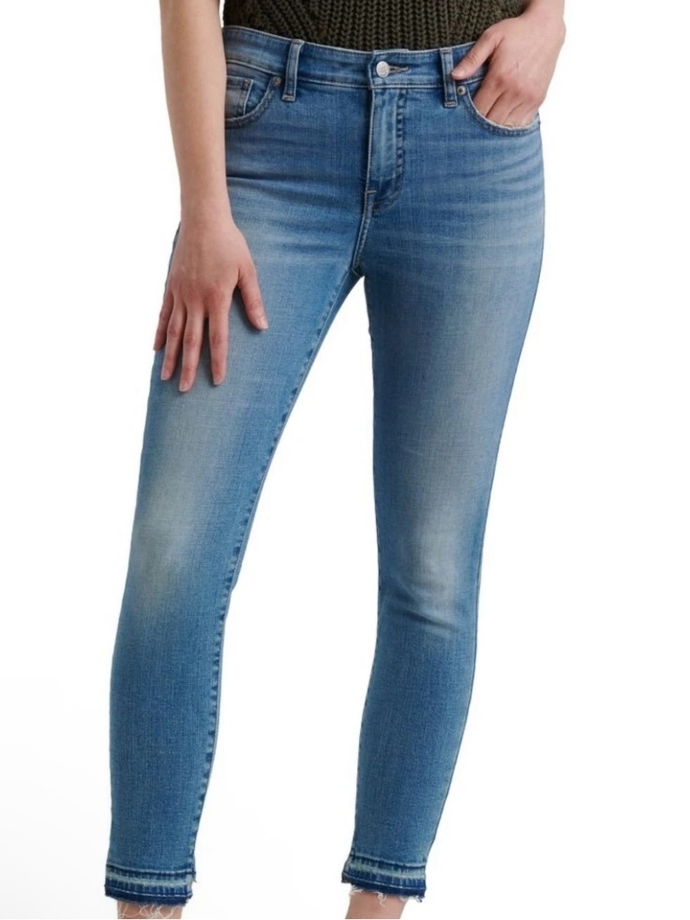 Lucky brand NWT 0/25R ligh Blue super Skinny raw hem super stretch midrise Jeans